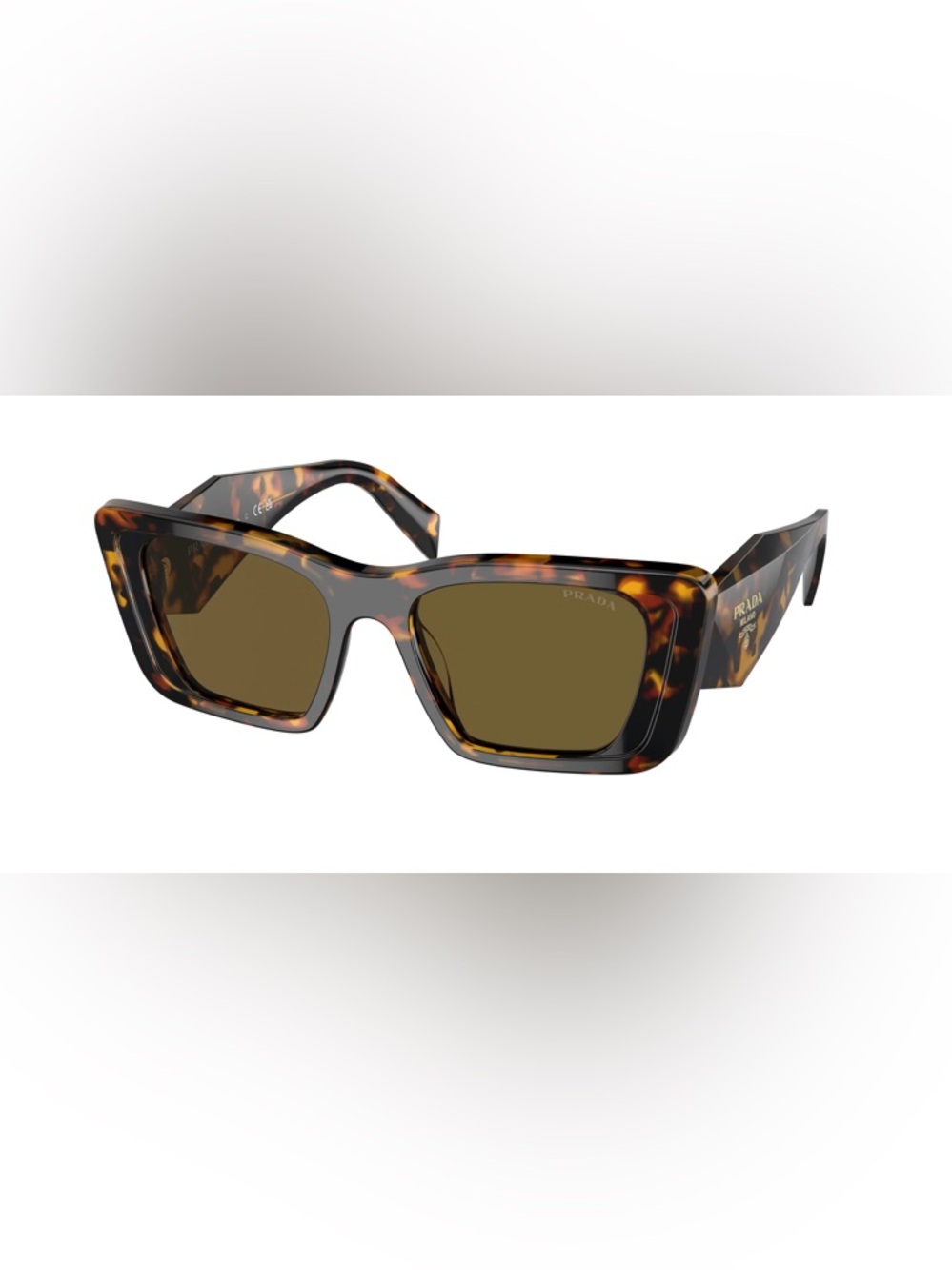 PRADA Sunglasses Honey Havana Tortoise Large Geometric Symbole Acetate PR 08YS - Picture 3 of 12